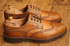 Alfred Sargent Linton Tan Brown Leather Derby Brogue Lace Up Shoes UK 8 US 9