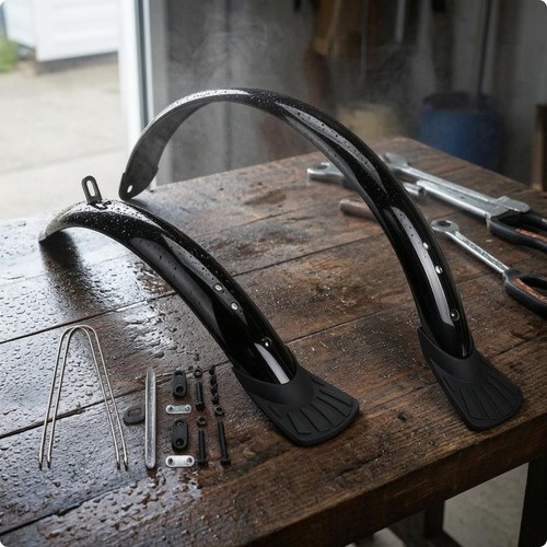 Black mudguard pair - black,