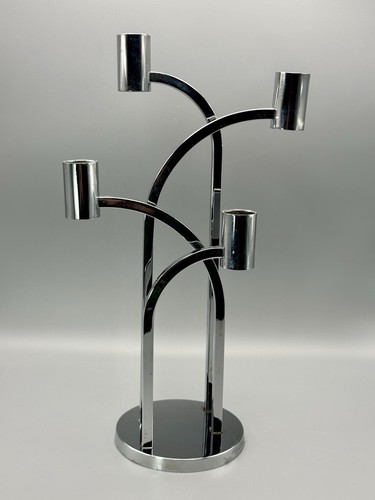 Chrome arm candelabra candle - chrome,