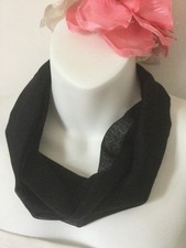 Plain Black viscose scarf with magnetic fastening by Artydee Creations