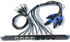 4 Channel Power Amplifier Rack Patch Panel. 4 x XLR Inputs, 4 x Speakon Speaker 