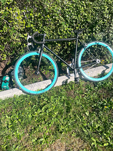 Road bike black blue drop - road, bar