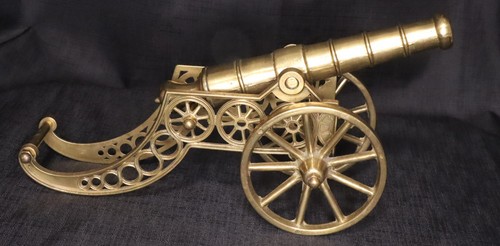 Vintage brass cannon ornate - vintage,