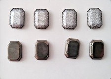 x8 Pewter Look Rectangle Cuff Buttons 2cm