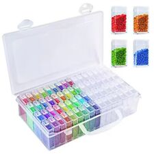 64 Grid Diamond Painting Storage Box Portable Seed Bead Organizer Case