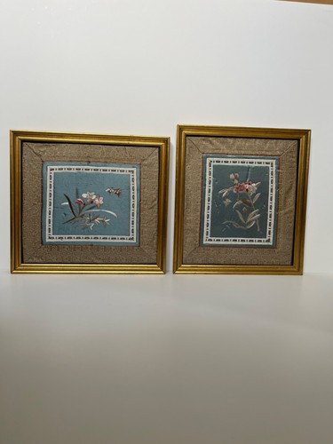 Vintage chinese silk floral - silk,