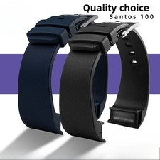 For Cartier Santos100 Quality Waterproof Silicone Watch Strap Mens Band 20 23mm