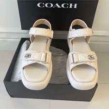 Coach Quilted Logo Leather