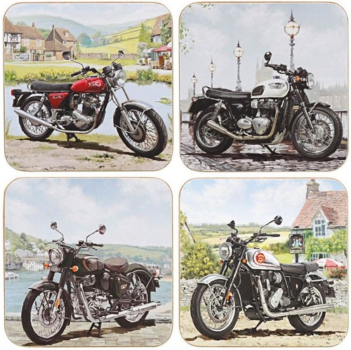 Motorbikes coasters set 4 - motorbikes,