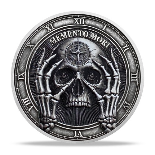 Silver skull death - silver, memento