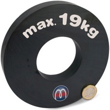Ceramic Ring Magnet Ø 140 x 63 x 17 mm Ferrite Y30 - holds 19 kg - Magnetic Ring