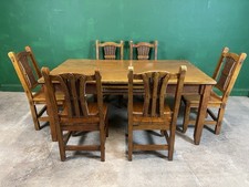 Rustic Wood Dining Table And 6