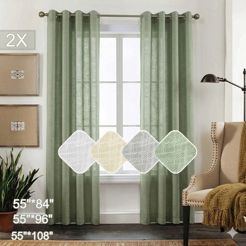 Voile curtains panels faux - voile,