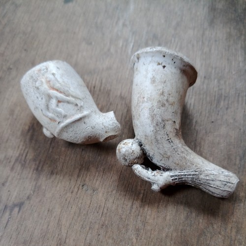 Clay pipes football themed - clay,