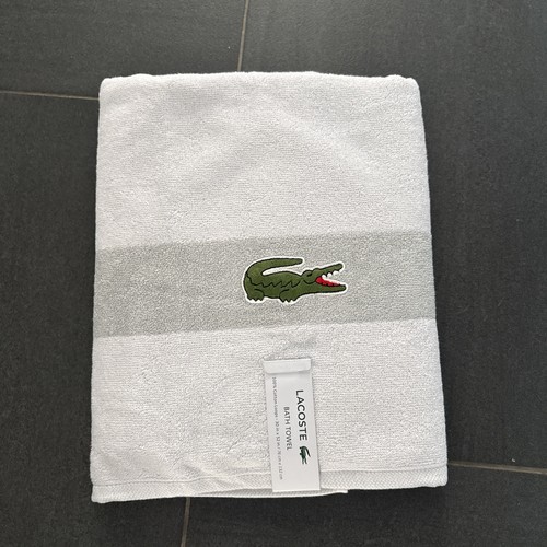 Lacoste grey bath towel 100 - lacoste, 100%