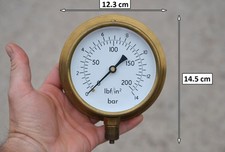 Vintage  brass pressure gauge