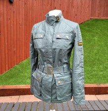 STUNNING! Barbour Green Belted Women's Jacket Size UK 8 