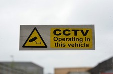 CCTV OPERATING IN THIS VEHICLE reverse-printed sticker taxi car minibus coach 