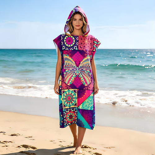 Hooded beach poncho - hooded,