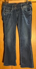 Pepe Grace Flared Jeans Dark Wash Indigo Low Rise Stretch Size 30 Length 32