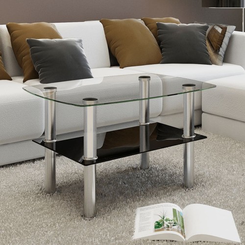 Coffee table glass tiers - coffee,