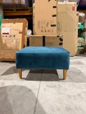 John Lewis Draper II Footstool Velvet Teal