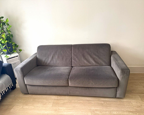 Grey leather seater - grey,
