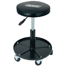 Draper Adjustable Padded Mechanic Work Stool Seat Garage Workshop Black 54229