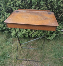 Vintage folding  child's desk with metal legs will legs fold and can be removed