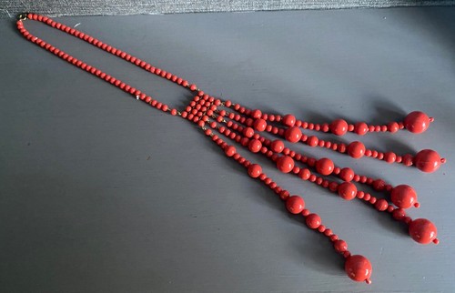 Vintage chunky bead necklace - chunky,