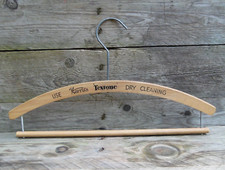 Vintage "Use Harris's Textone Dry Cleaning" Wooden Clothes Trouser Suit Hanger