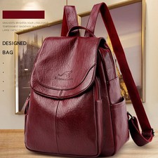 Women Leather Bookbag Rucksack Large Capacity Purses Vintage Bag Travel Bagpack