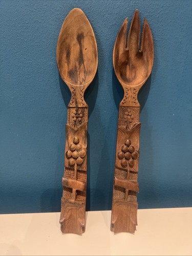 Hand carved wooden spoon - spoon, &
