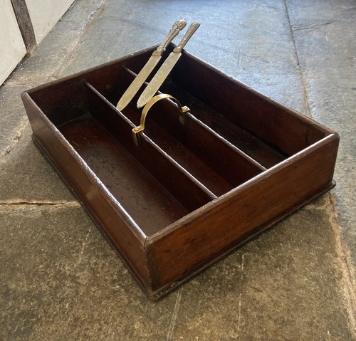 Antique georgian oak cutlery - oak,