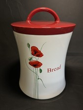 Dunelm Poppy Bread Bin Red &