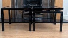 Pair PIERRE VANDEL Paris Vintage Side Coffee tables Glass Top