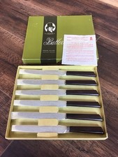 6 VINTAGE BOXED TABLE KNIVES