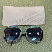 Incredible Vintage Ted Lapidus Designer Sunglasses. Black, Gold And Green & Case