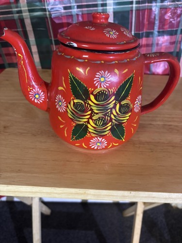 Vintage floral enamel - ,
