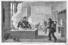 LONDON Receiving House of Royal Humane Society in Hyde Park - Antique Print 1861