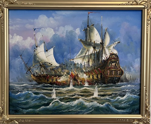 Original maritime oil painting - maritime,