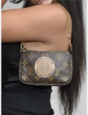 Louis Vuitton Vintage Trunk Pochette Mini Pouch Brown Leather