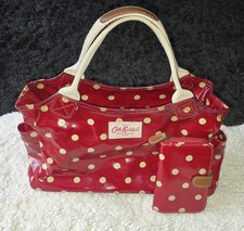 Cath Kidston Red And White Polka Dot Hand Bag and matching purse