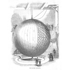 AVIATION The Copper Balloon - Antique Print 1844