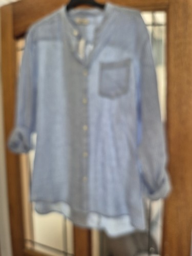Grandad shirt blue white - f&f,