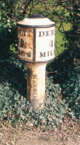 Photo 6x4 old milepost - by, the