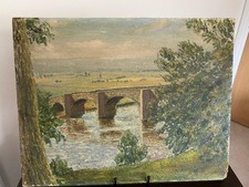 OIL ON BOARD STONE ARCHED