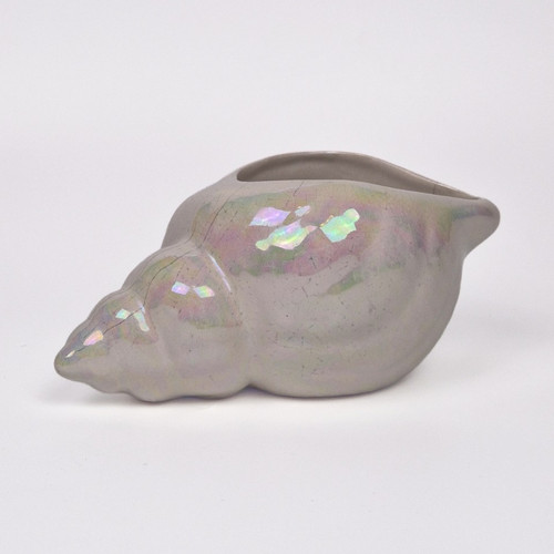 Iridescent ceramic seashell - ceramic,