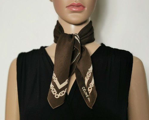 Celine silk scarf vtg - celine,
