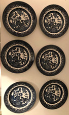 Set of 6 Vintage   Blue White